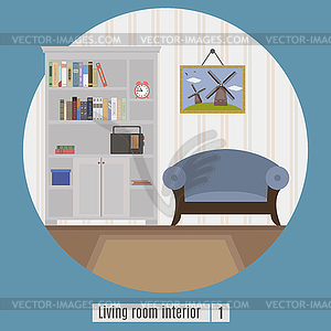 Living room - stock vector clipart