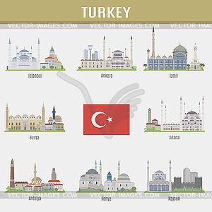 Cities of Turkey - vector image