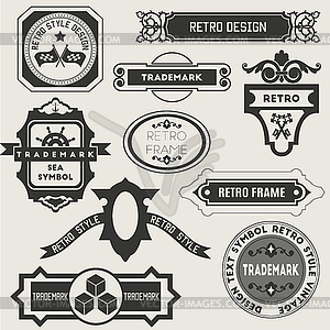 Retro Vintage Insignias or Logotypes. set - vector image