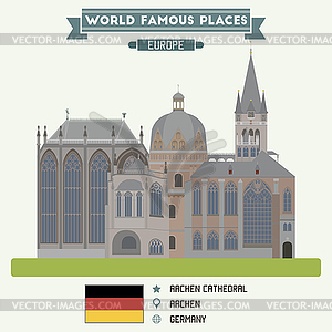 Aacen Cathedral. Germany - vector clipart
