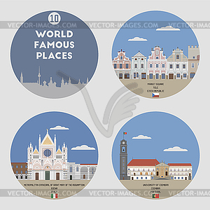 World famous places. Set 10 - vector clip art