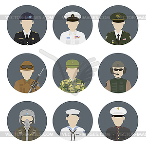 Military avatars - vector clip art