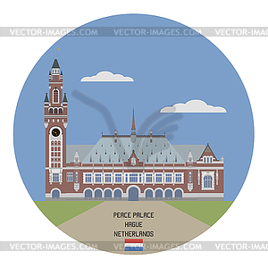 Peace Palace, Hague - vector clipart