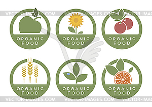 Organic food icons - vector image