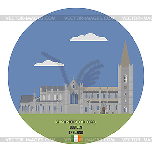 Saint Patrick`s Cathedral in Dublin - vector image