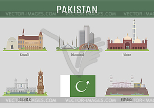 Города в Пакистане - графика в векторном формате