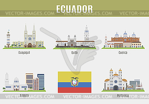 Cities in Ecuador - vector image