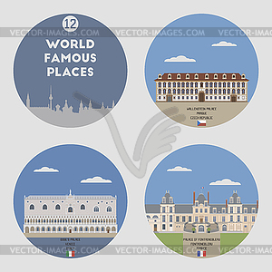 World famous places. Set 12 - vector image