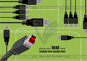 Абстрактный корпоративный фон создается из USB порта - векторное изображение EPS