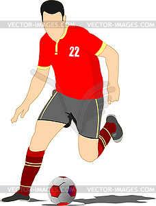 Soccer player poster. Football player - vector image