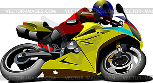 Motorcycle on road. Biker - vector clipart / vector image