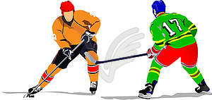 Ice hockey player. Colored for designers - vector image