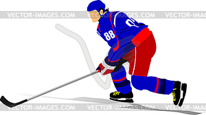 Ice hockey player. Colored for designers - stock vector clipart
