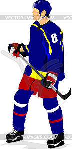 Ice hockey player. Colored for designers - vector clipart