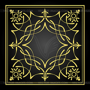 Gold ornament. Can be used as invitation car - royalty-free vector clipart