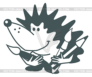 Cartoon hedgehog - vector clip art