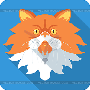 Persian Cat icon flat design - vector clipart