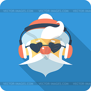 Santa Claus Face icon flat design - vector image