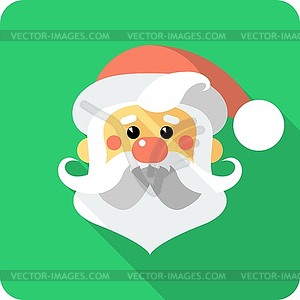 Santa Claus Face icon flat design - vector clipart