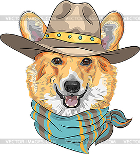 Hipster dog Pembroke Welsh corgi - vector clipart