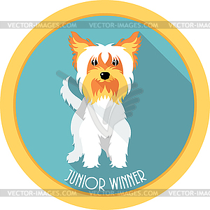 Dog Junior winner medal icon flat design - royalty-free vector image