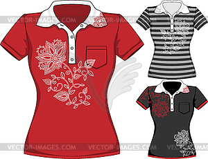 Womens short sleeve t-shirt design templates - vector EPS clipart