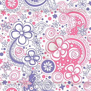 Seamless color floral pattern - vector image