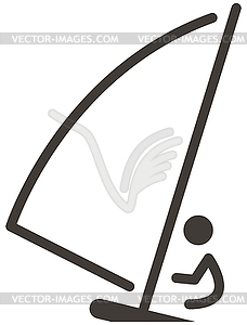 Sailing icon - white & black vector clipart