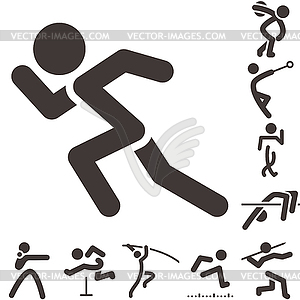 2550 - Set of athletics icons - royalty-free vector clipart