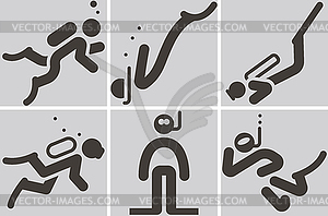 Diving icons - vector image