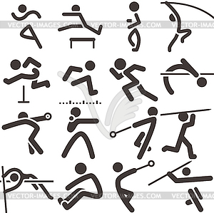 2231 - Набор легкоатлетических икон - изображение в векторном формате