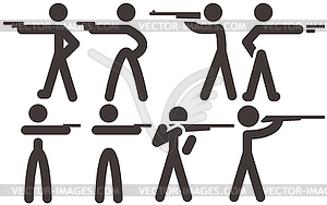 Shooting icons - vector clip art