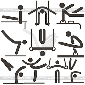 Gymnastics Artistic icons - vector clip art