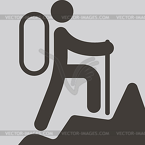 Mountaineering icon - vector clipart