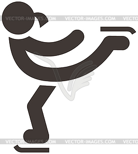 Figure skating icon - vector image