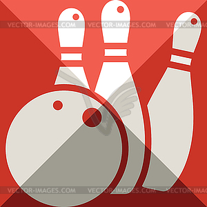 2694 - bowling icon - vector image