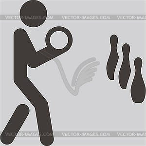 Bowiling значок - векторное изображение