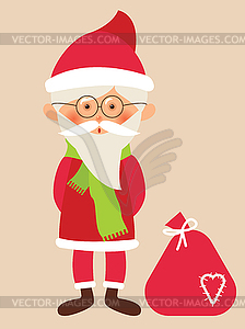 Santa Claus with gifts - vector image