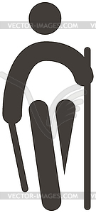 Nordic Walking icon - vector clip art