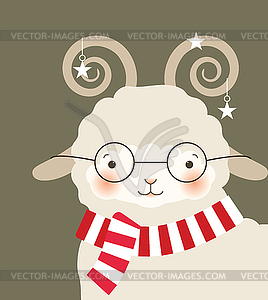 Christmas goat - vector image