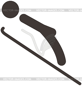 Winter sport icons - ski jumping - vector clip art