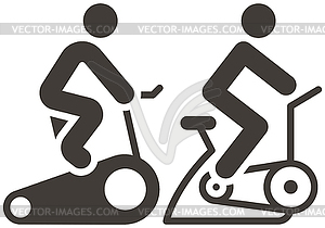 Indoor cycling icons - vector clipart