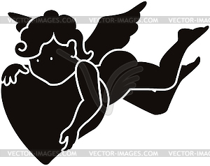 Angel silhouette - vector image