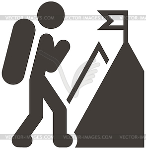 Mountaineering icon - vector clipart