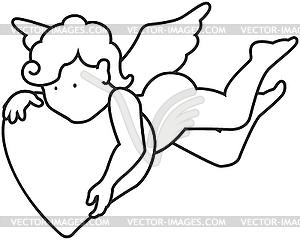 Outline angel - vector clipart / vector image