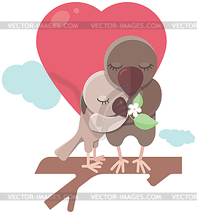 Love birds - vector image