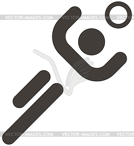Volleyball icon - white & black vector clipart