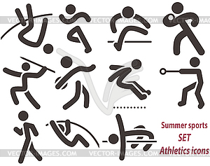 Set of athletics icons - vector image