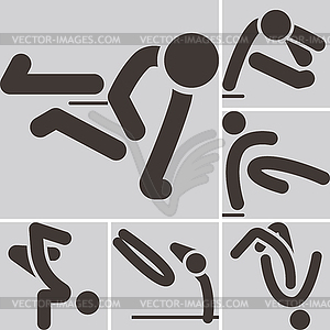 Parkour icons - vector image