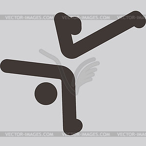 Parkour icon - white & black vector clipart